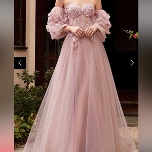 Cinderella Floral Prom dress color Mauve